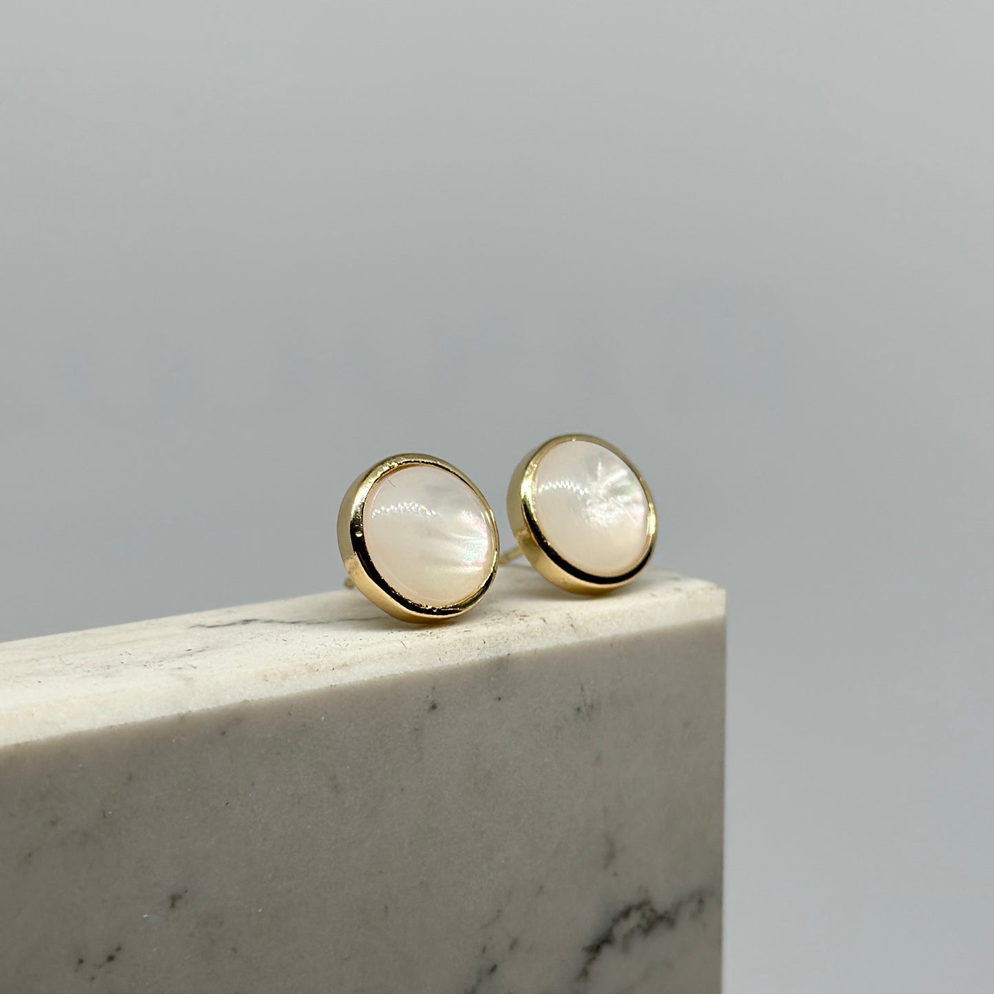 Aretes Botón Mármol