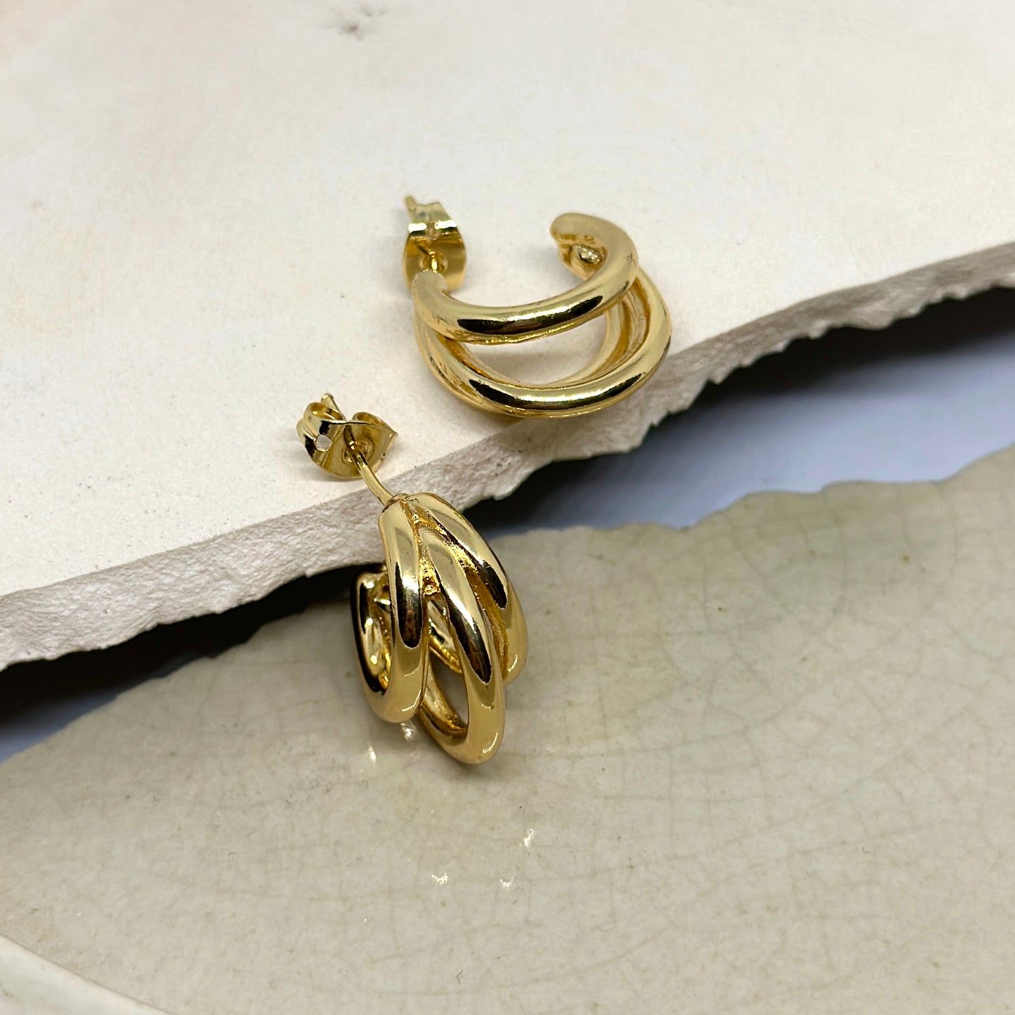 Arracadas Triple Chicas Dorada