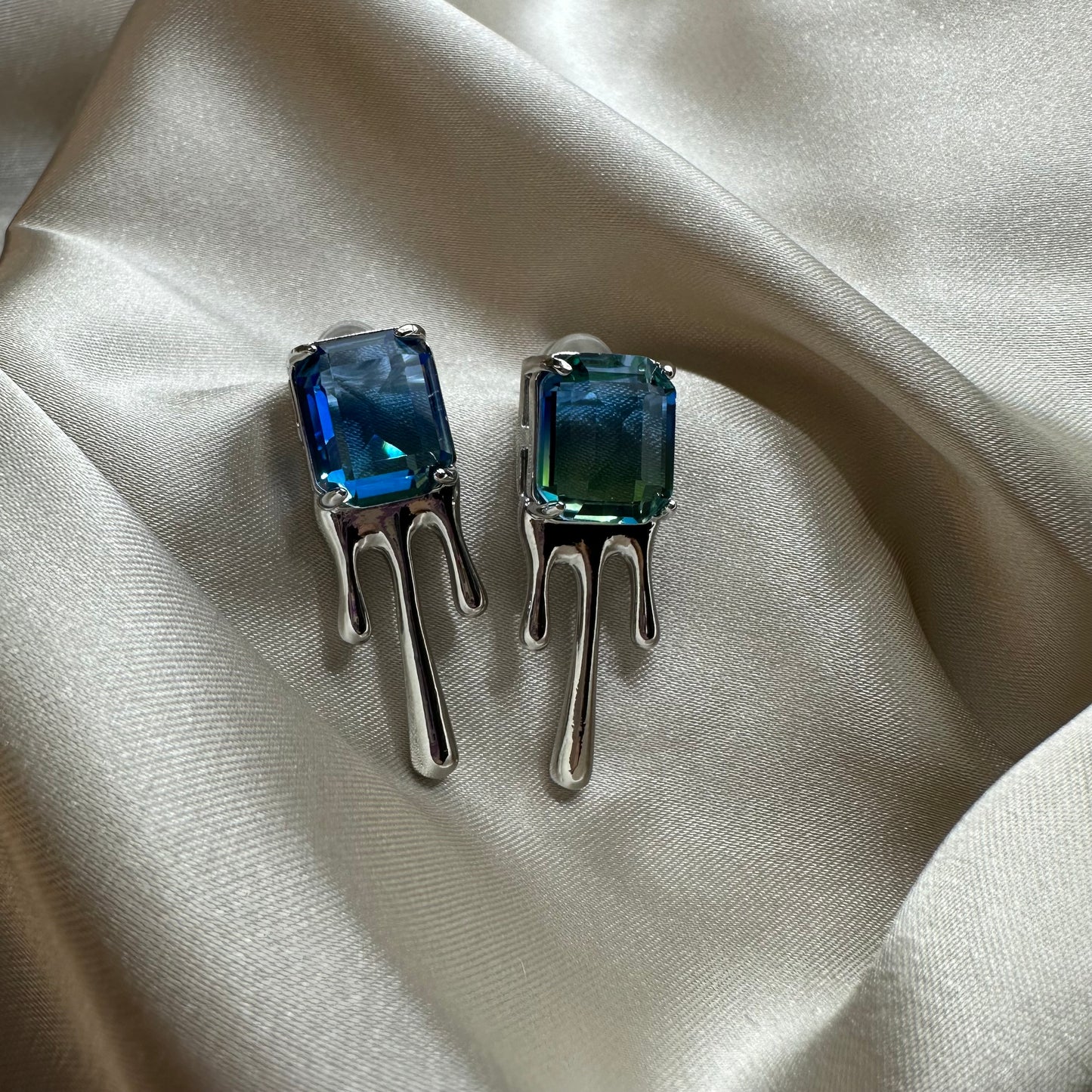 Aretes Prisma Rodio