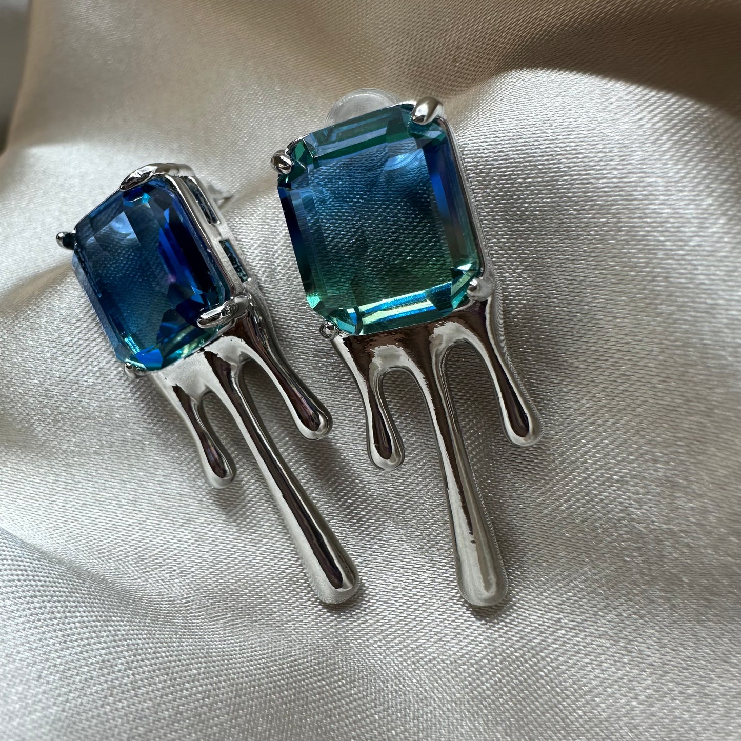 Aretes Prisma Rodio