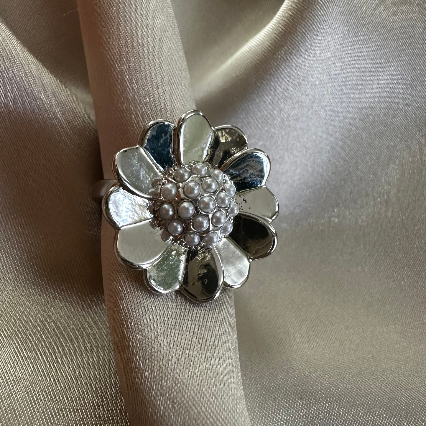 Anillo Girasol Rodio