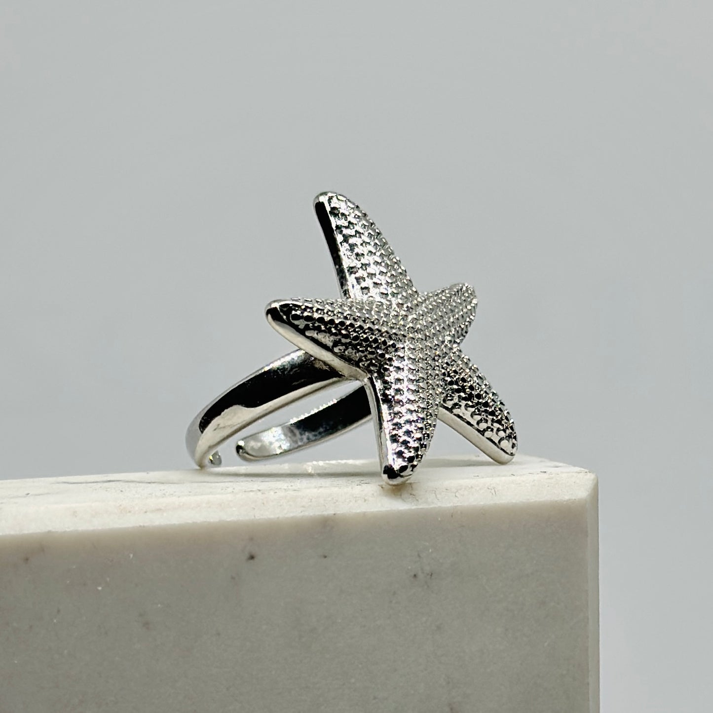 Anillo Estrella de Mar Rodio