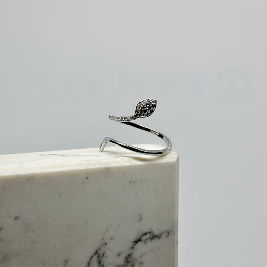 Anillo Serpiente Zirconias Rodio