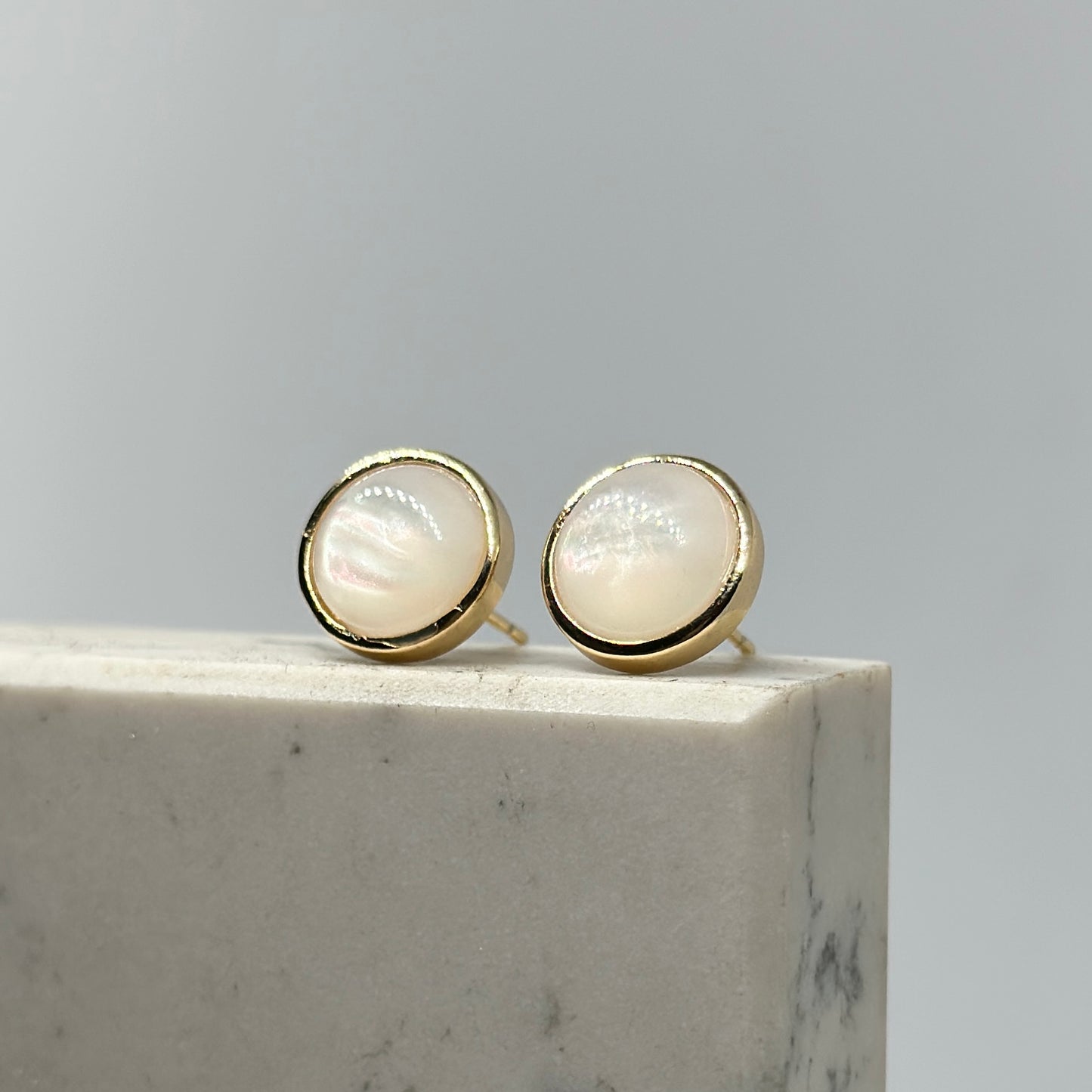 Aretes Botón Mármol