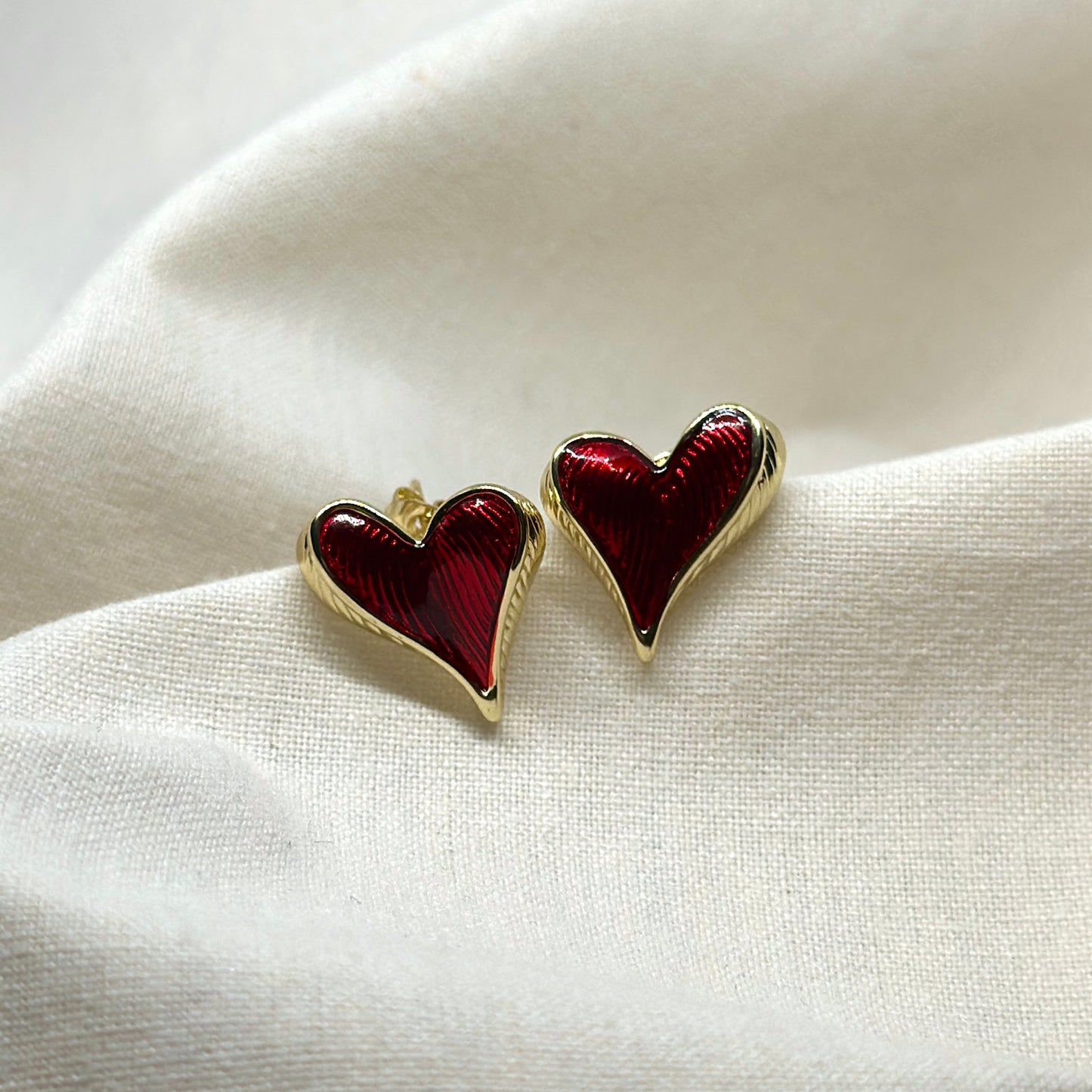 Aretes Corazón Fresa