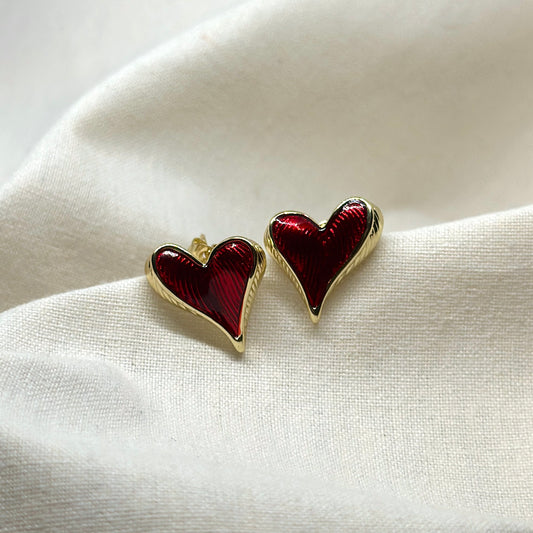 Aretes Corazón Fresa