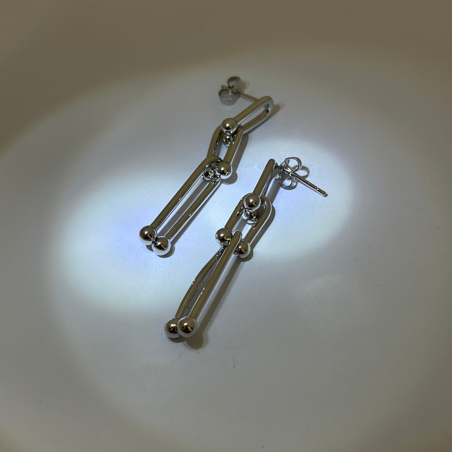 Aretes Herradura Plateadas