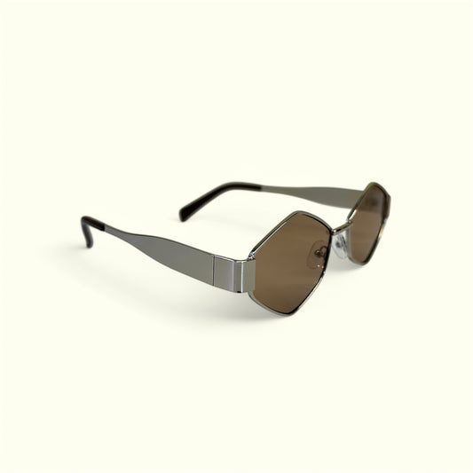 Lentes Grecia Café - Plateado