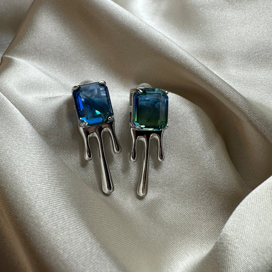 Aretes Prisma Rodio