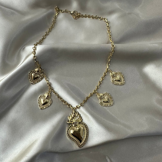 Collar Corazones Dorados