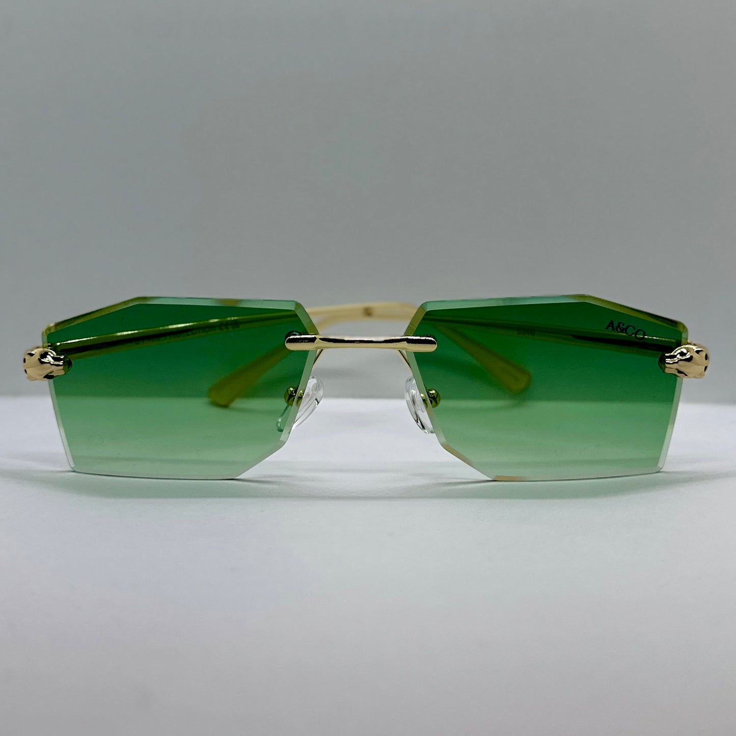 Lentes Miami Verde - Dorado
